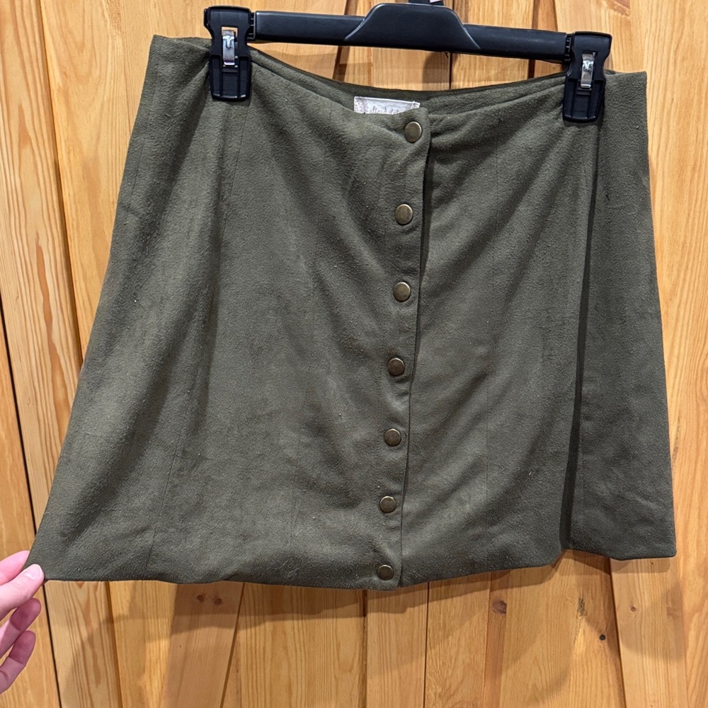 Altar'd State Forest Green A-Line Skirt
